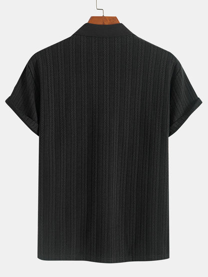 Strukturiertes Polo mit Reißverschluss