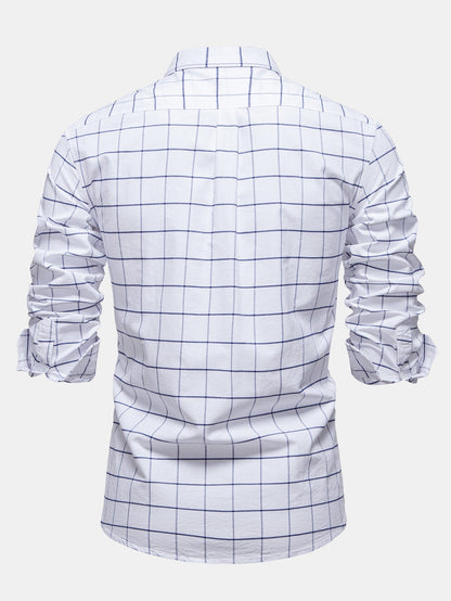 Cowboy Stickerei Baumwolle Kariertes Hemd mit Knöpfen