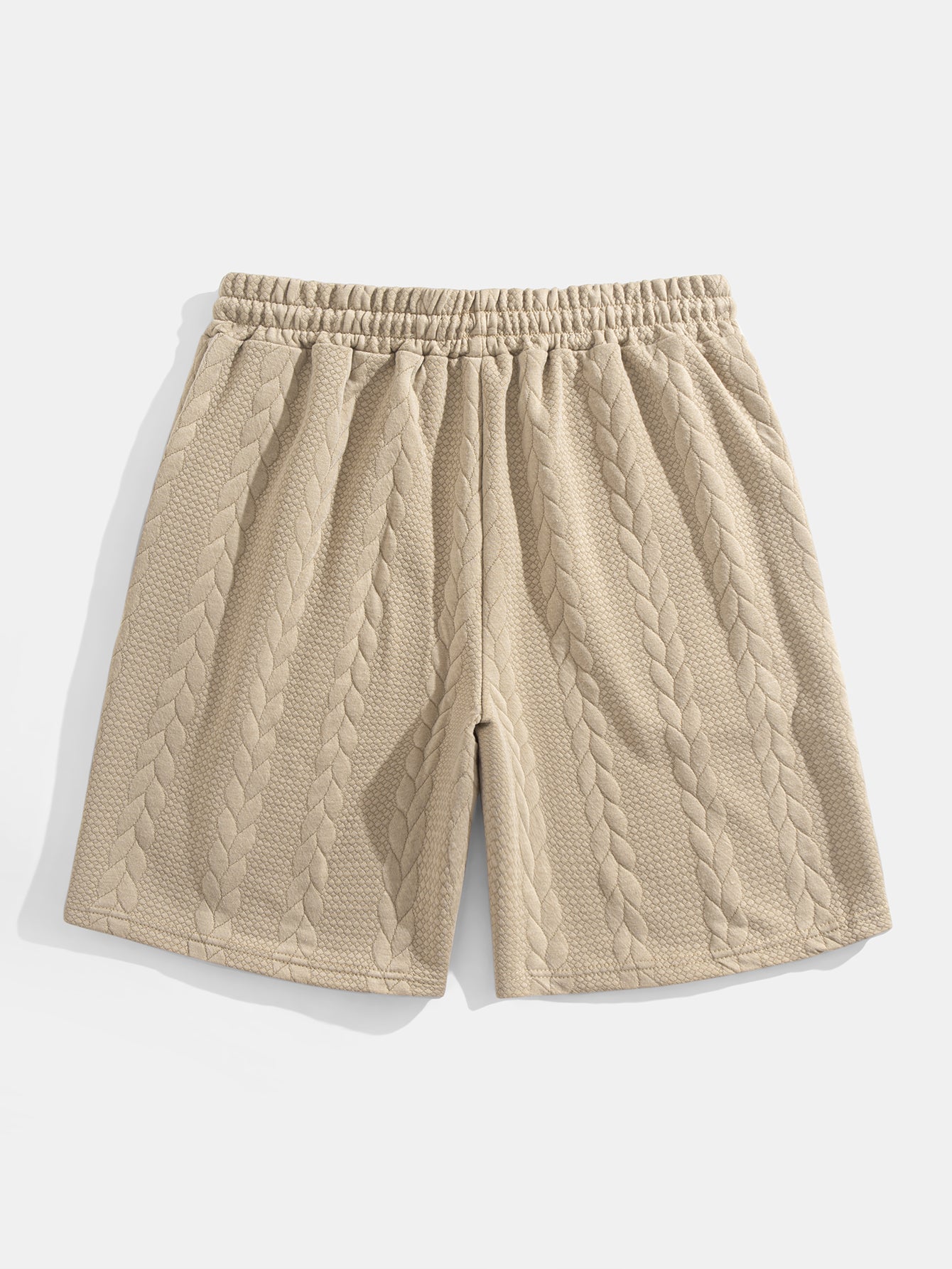 Casual Mid-Length Sleeve Twist Jacquard Tee and Shorts Set