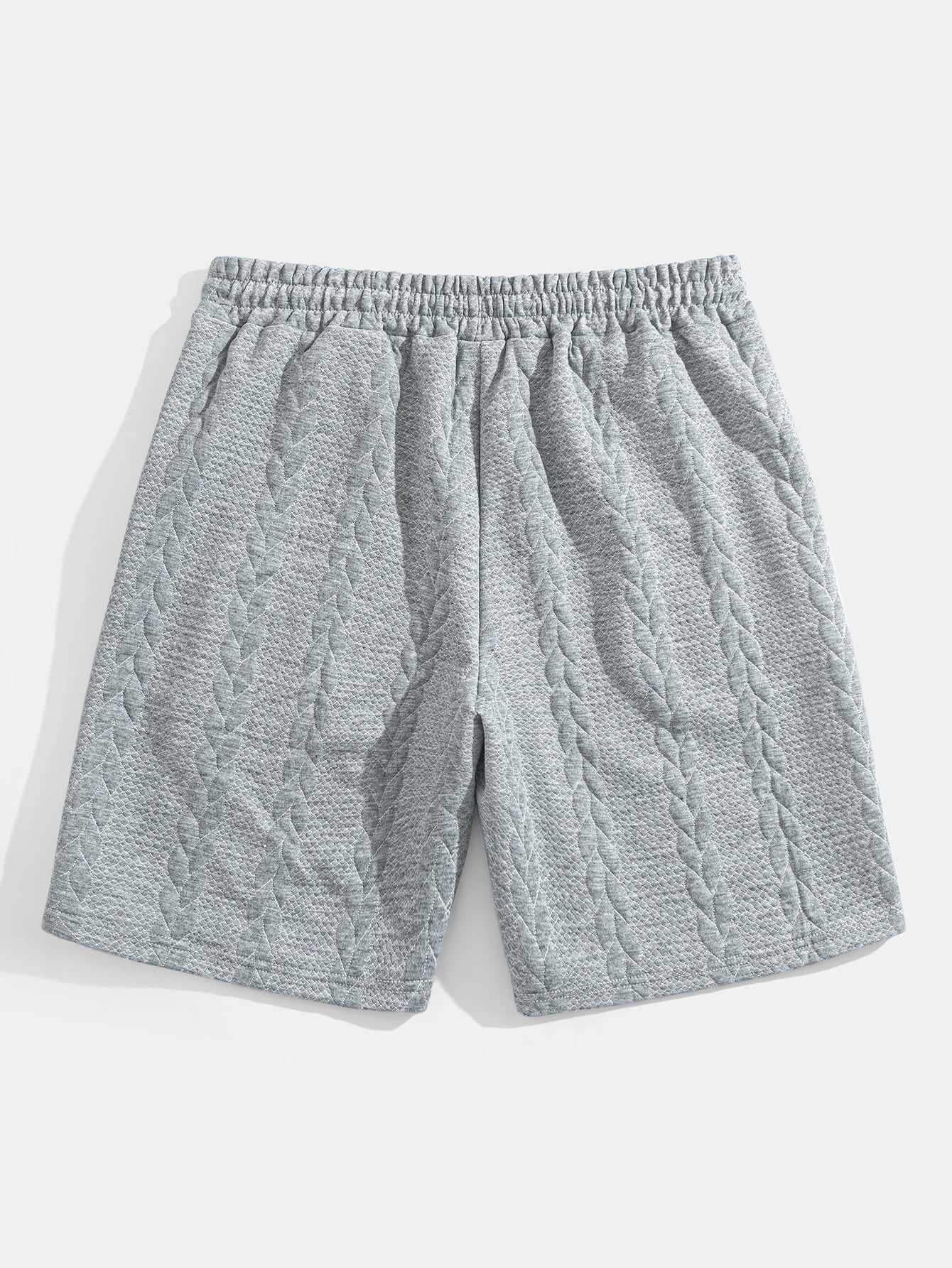 Casual Mid-Length Sleeve Twist Jacquard Tee and Shorts Set