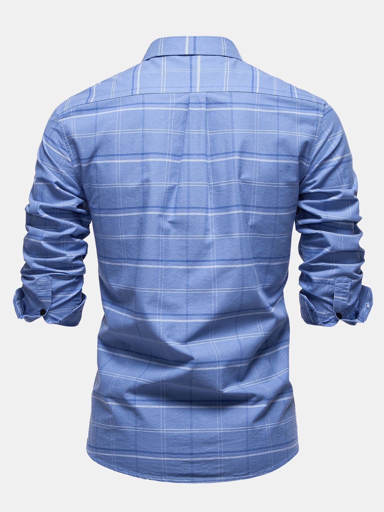 Karierter Baumwoll-Cowboy-Hemd mit Knopfdetails und Stickerei