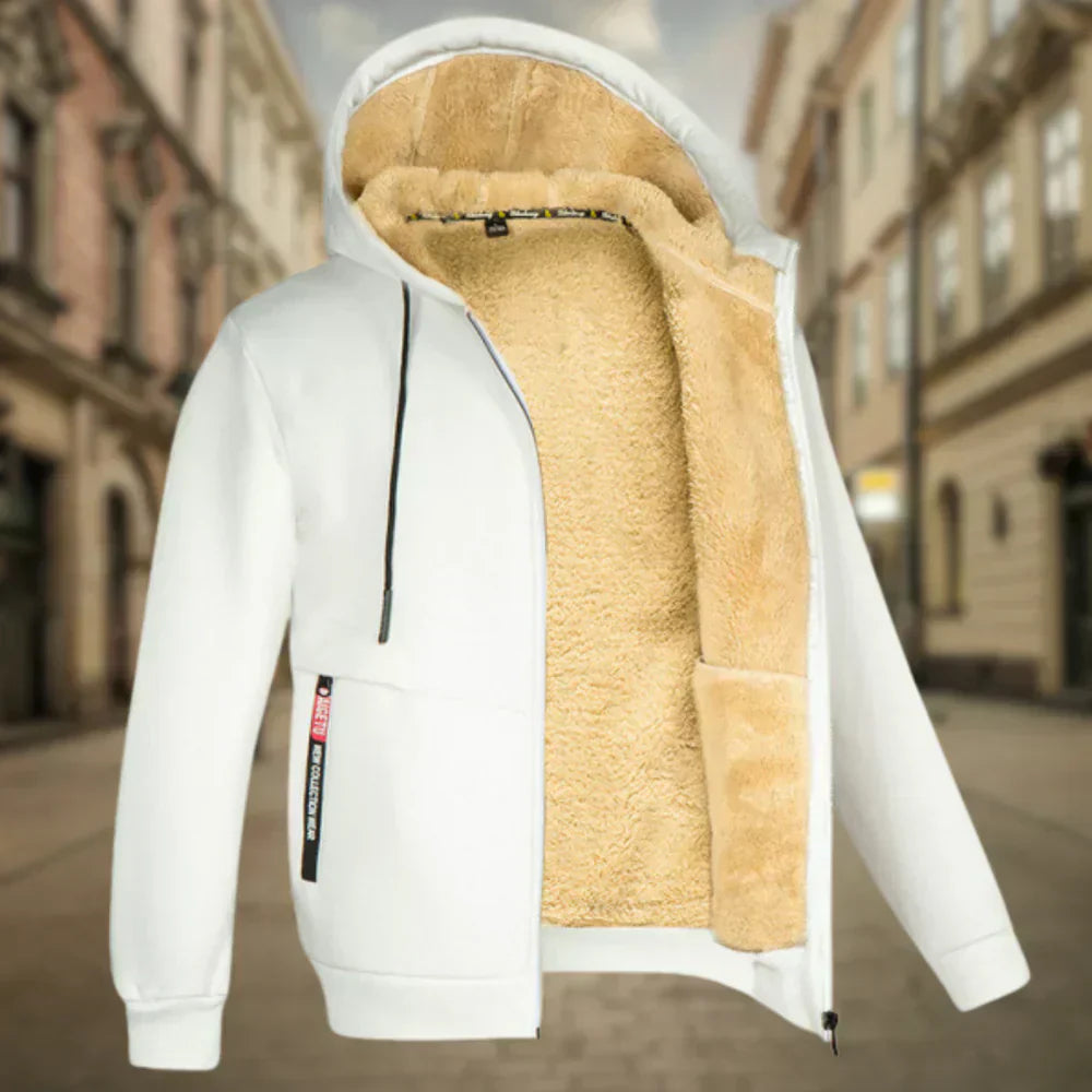 Fleece-Hoodie für Herren, bequem und warm für den Herbst.