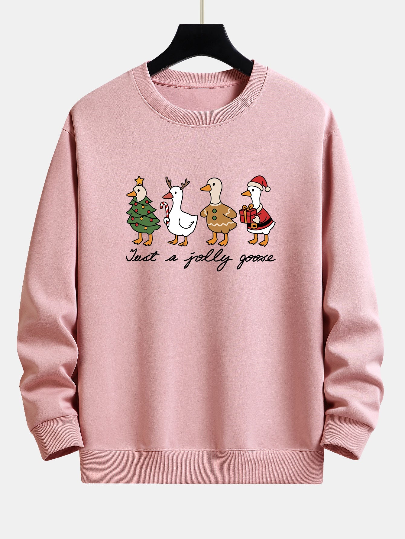 Locker Geschnittenes Sweatshirt mit Weihnachtsente-Print