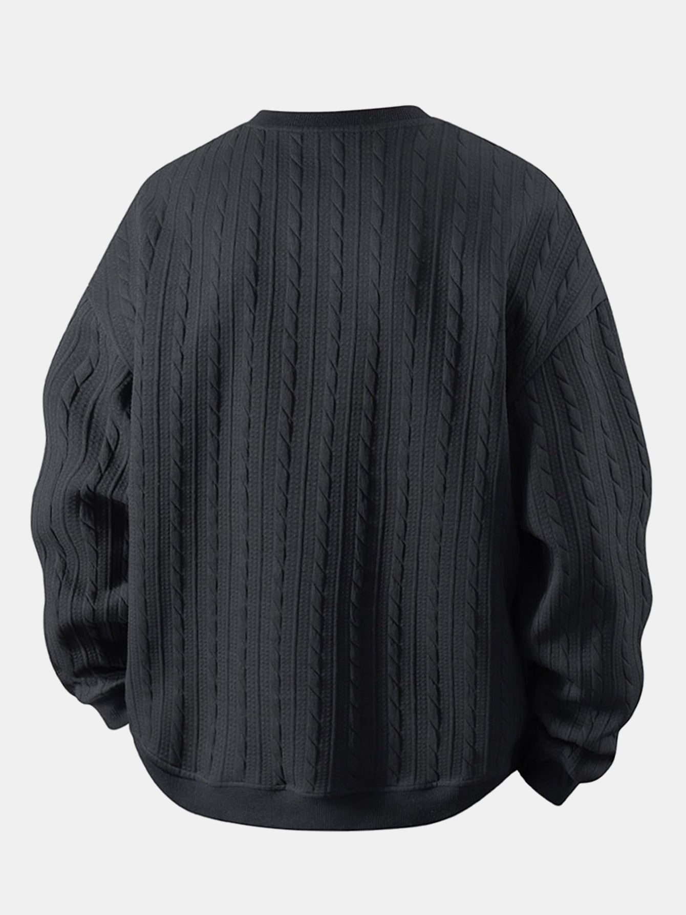 Jacquard-Sweatshirt mit Rundhalsausschnitt und Twist-Muster in lässiger Passform