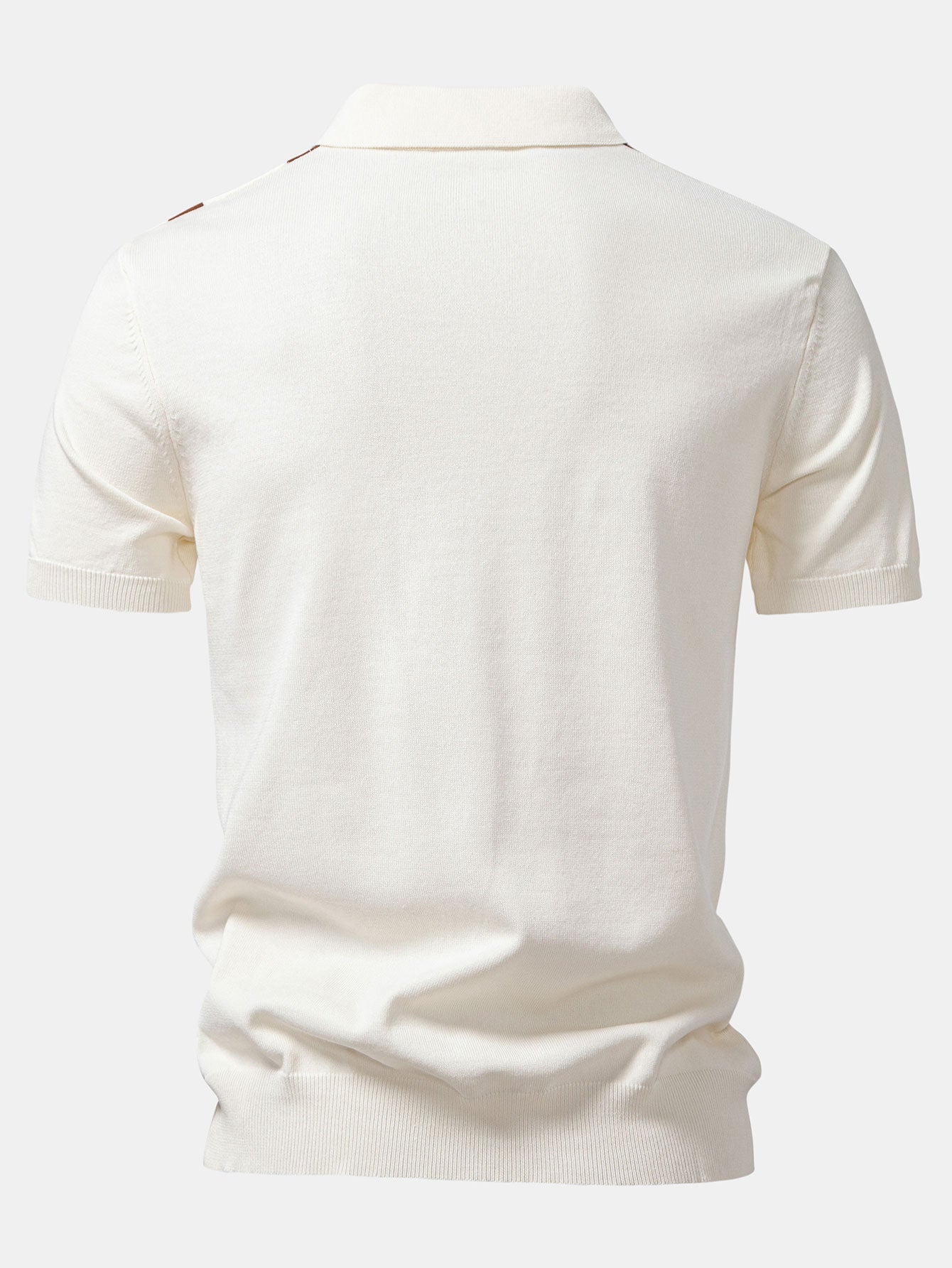 Gestreiftes Geometrisches Jacquard Poloshirt