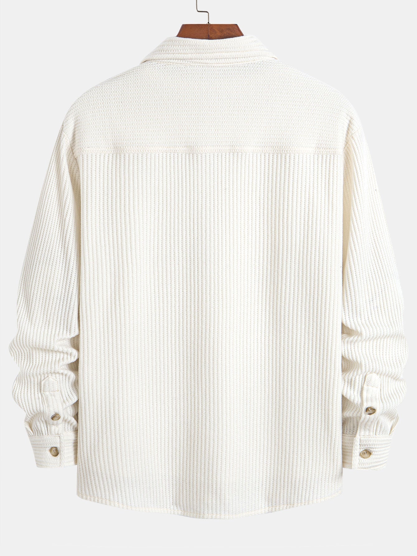 Langärmliges Waffel-Polo mit Knopfverschluss