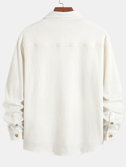 Langärmliges Waffel-Polo mit Knopfverschluss