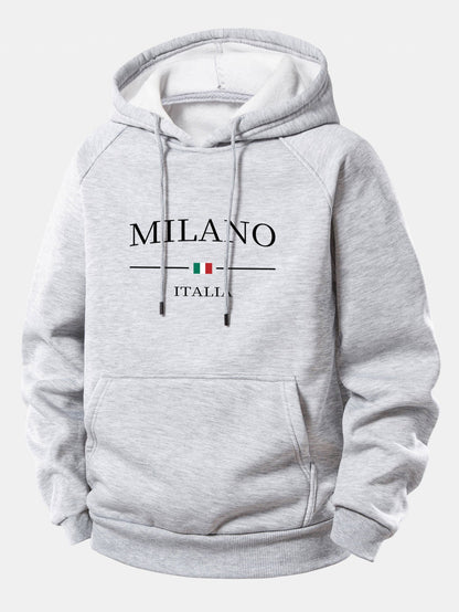 Milano Print Hoodie mit Kordelzug