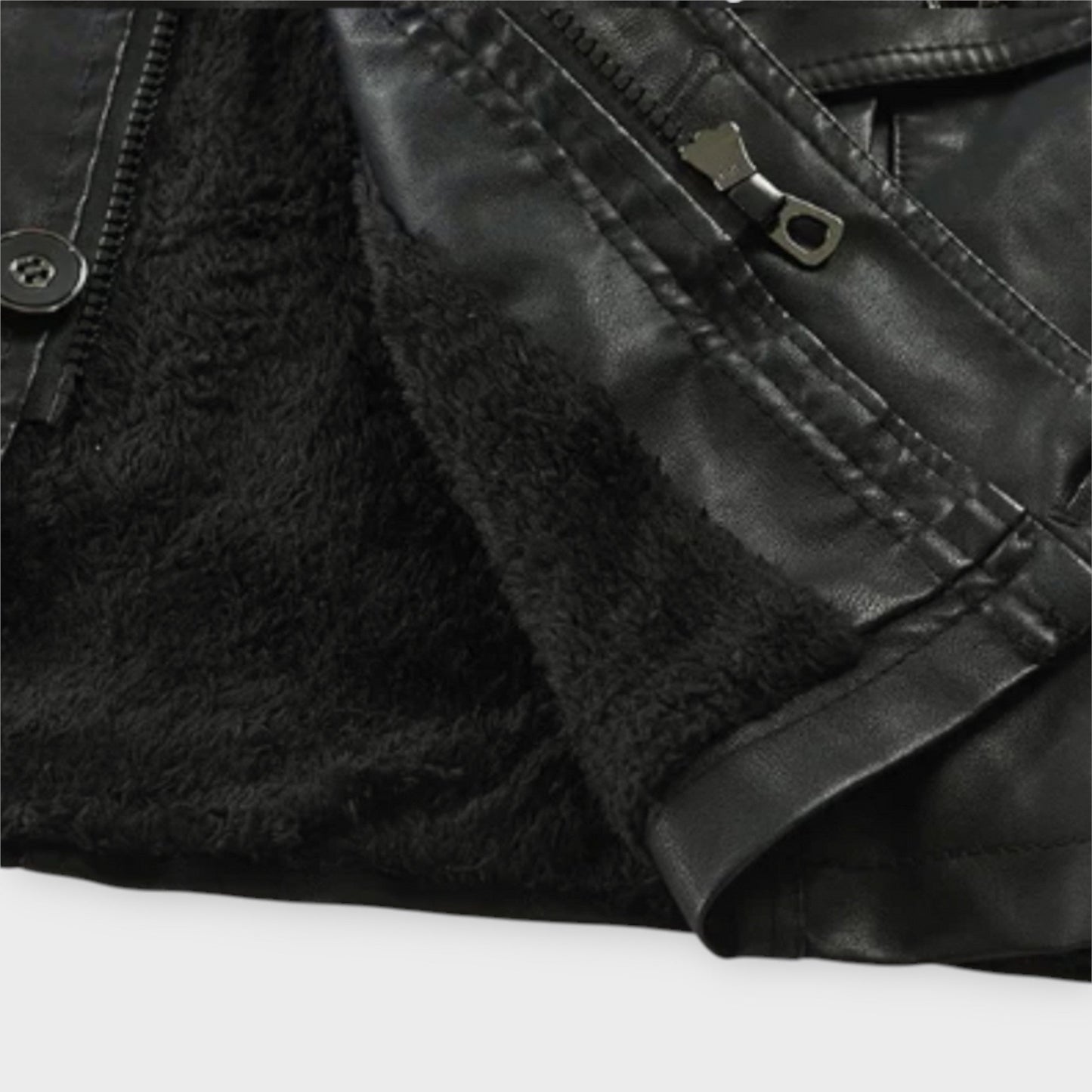 Elegante Bikerjacke aus Leder in langer Ausführung