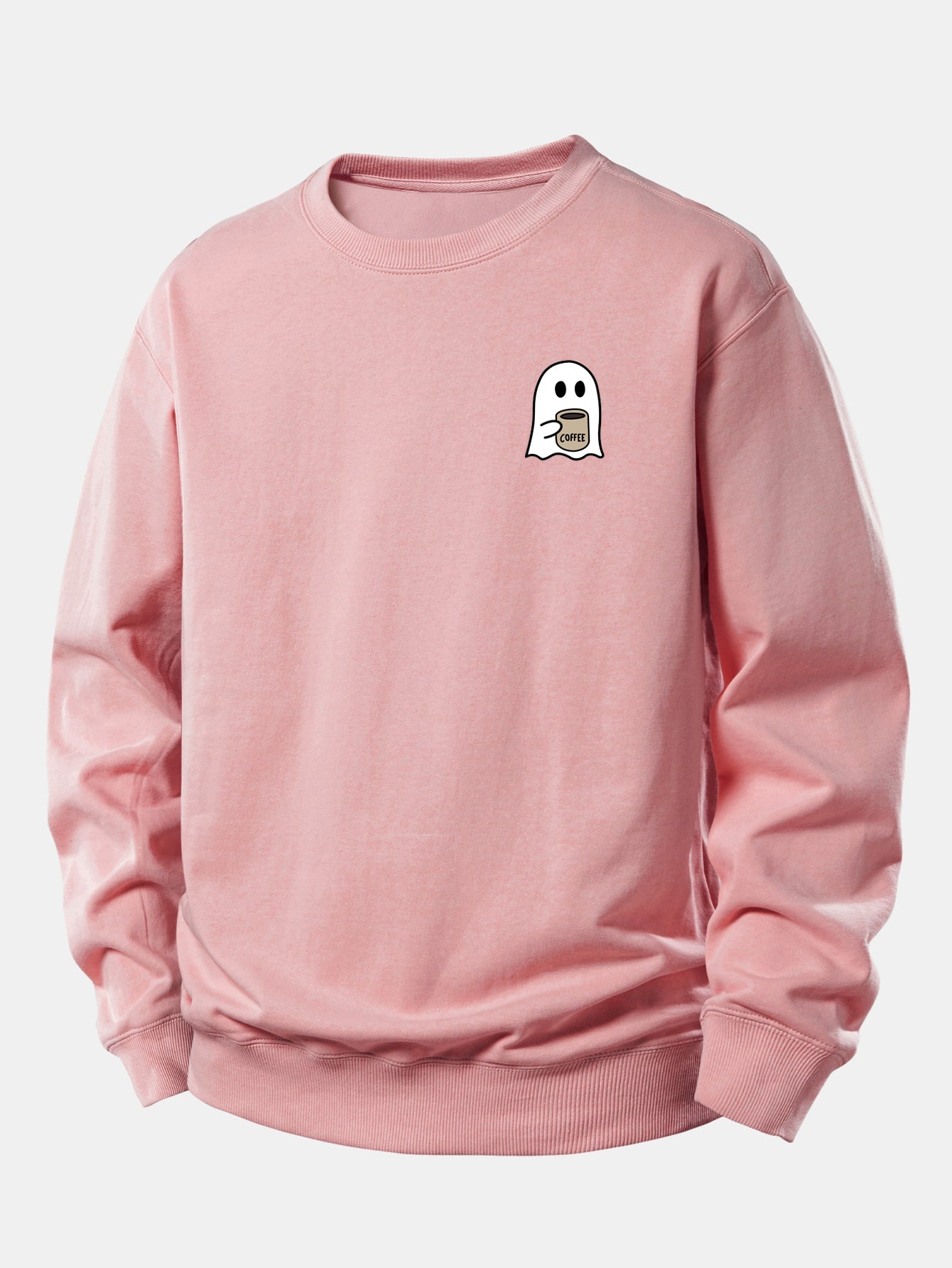 Relaxed Fit Sweatshirt with Ghost Coffee Design