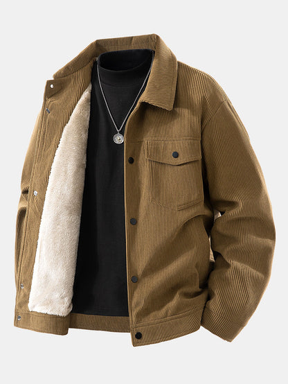 Teddygefütterte Cordjacke mit Taschen