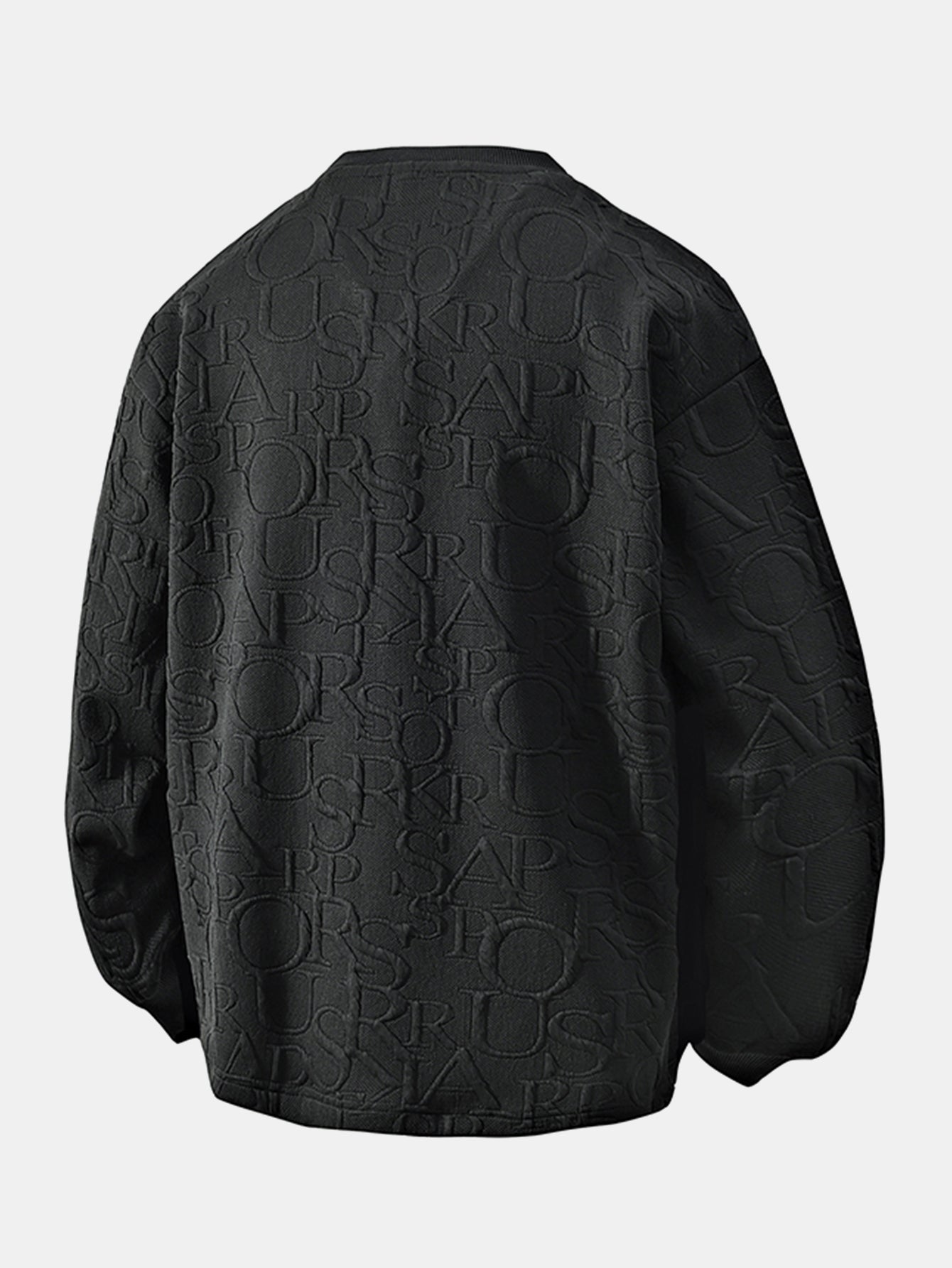 Jacquard Buchstaben V-Ausschnitt T-Shirt