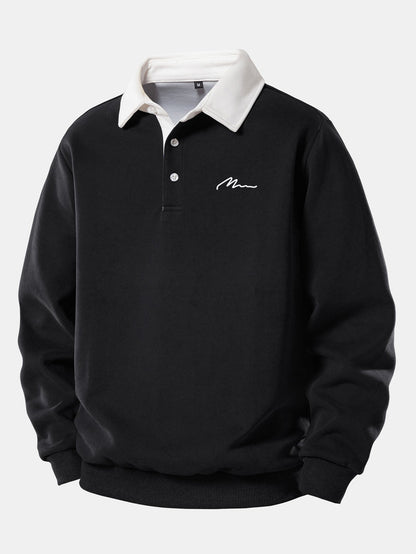 Herren Kontrast-Print Poloshirt mit Kragen