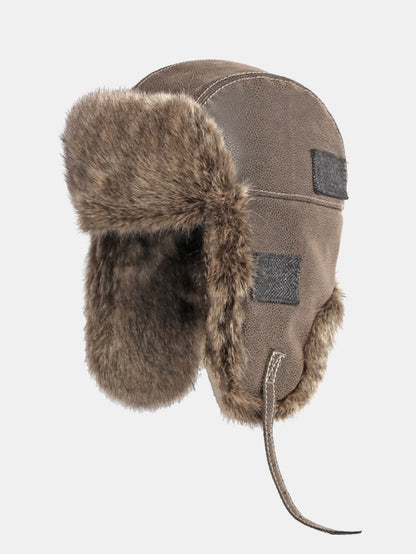 Klassische Winter-Pilotmütze mit Ohrklappen