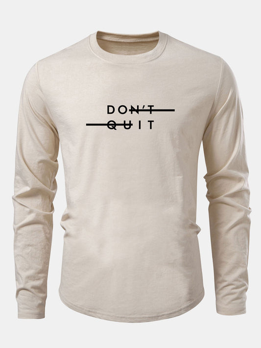 Nicht Aufgeben Druck Baumwolle Bogen Saum T-Shirt