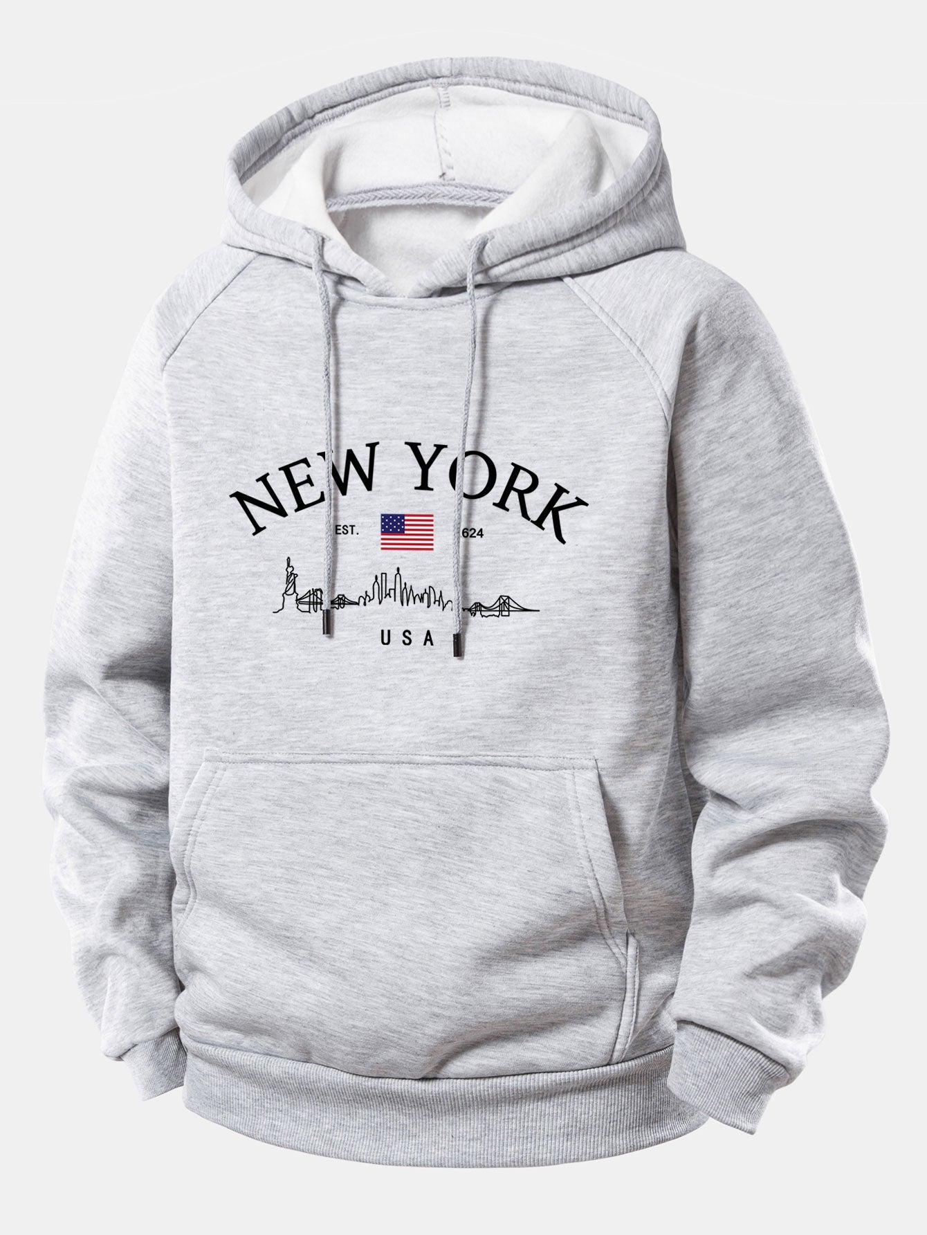 New York Druck Kordelzug Kapuzenpullover