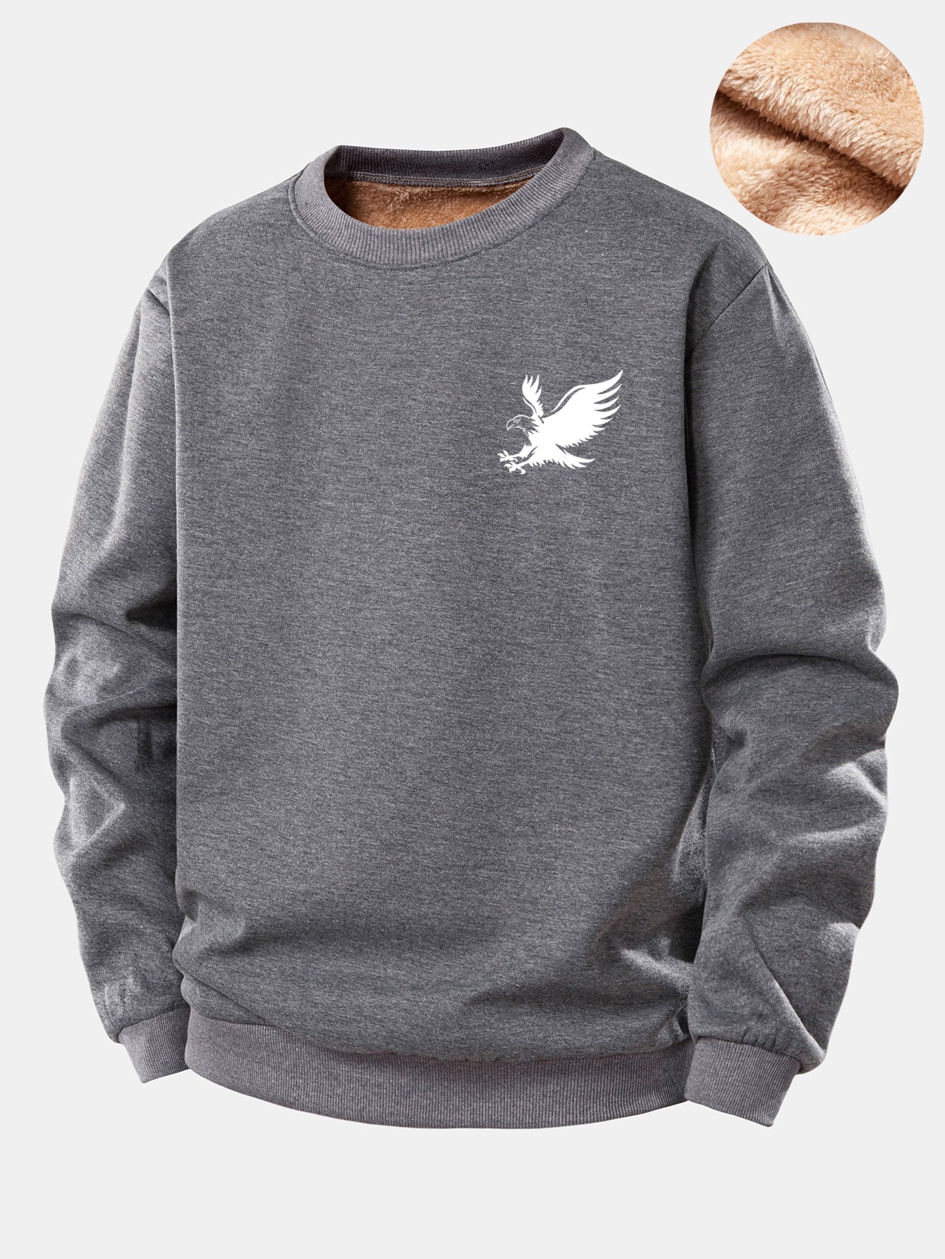 Soaring Eagle Graphic Teddy Fleece Pullover Sweatshirt