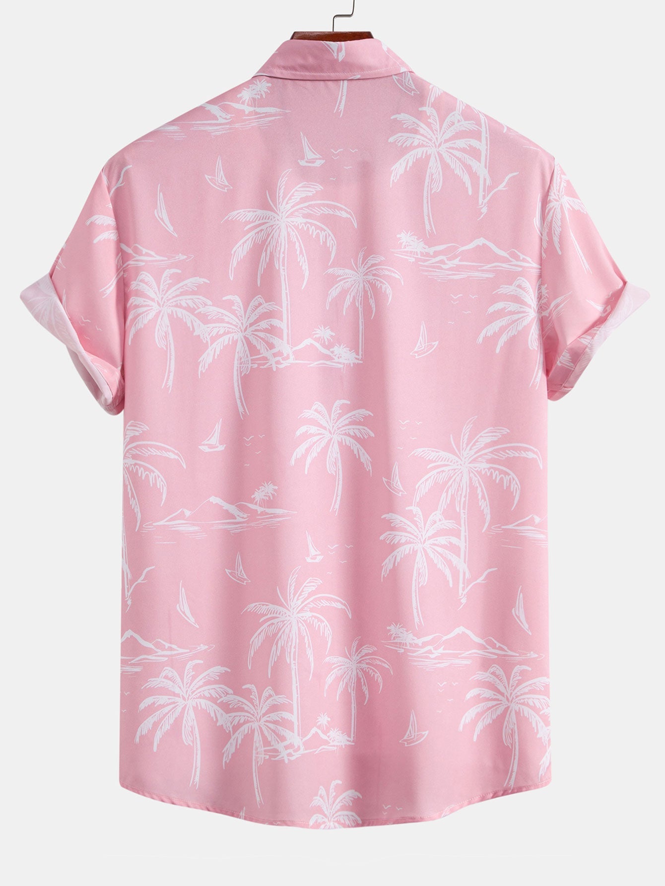 Palm Tree Island Hemd mit Knopfleiste und Kordelzug-Badeshorts