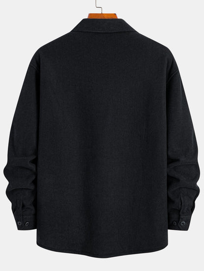 Teddygefüttertes Cordhemd mit langen Ärmeln