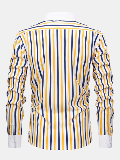 Gestreiftes Langarmhemd mit Knöpfen in Winchester-Design