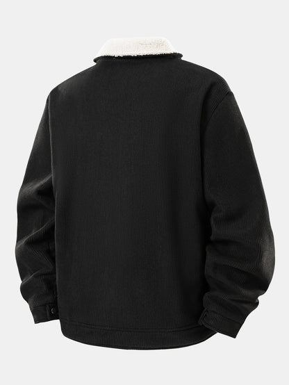 Teddygefütterte Cordjacke mit Reißverschluss