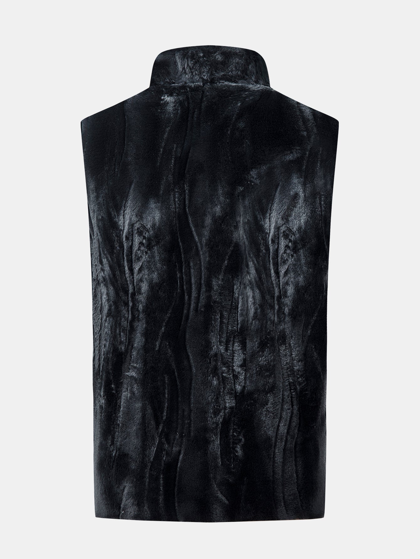 Stehkragen Weste aus Kunstpelz mit Reißverschluss