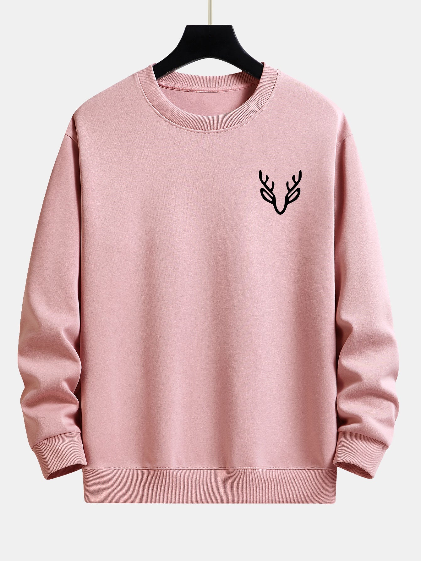 Lockerer Schnitt Sweatshirt mit Hirschkopf-Design