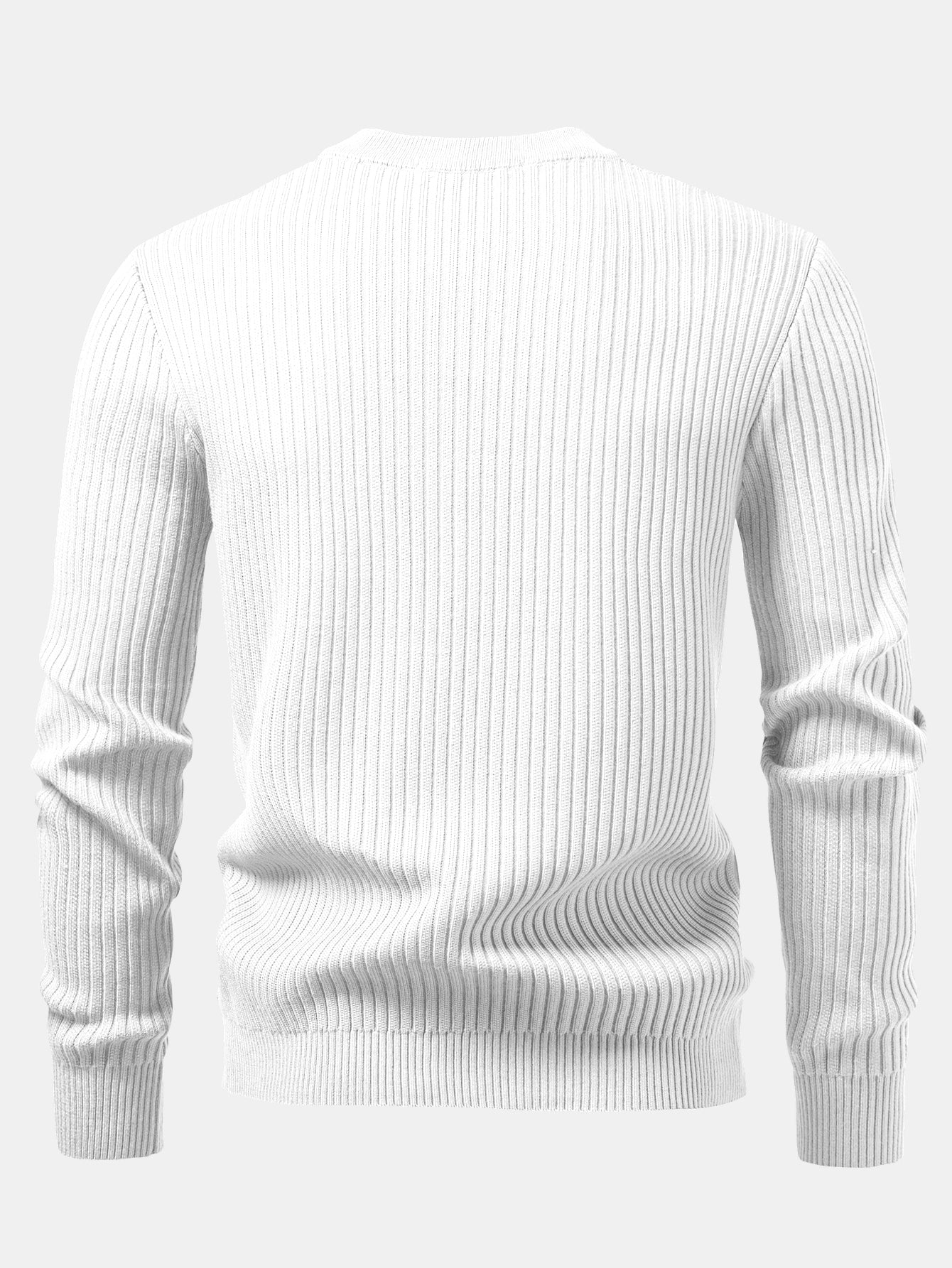Gerippter Pullover mit Henley-Ausschnitt