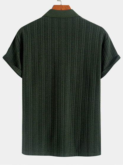 Strukturiertes Polo mit Reißverschluss