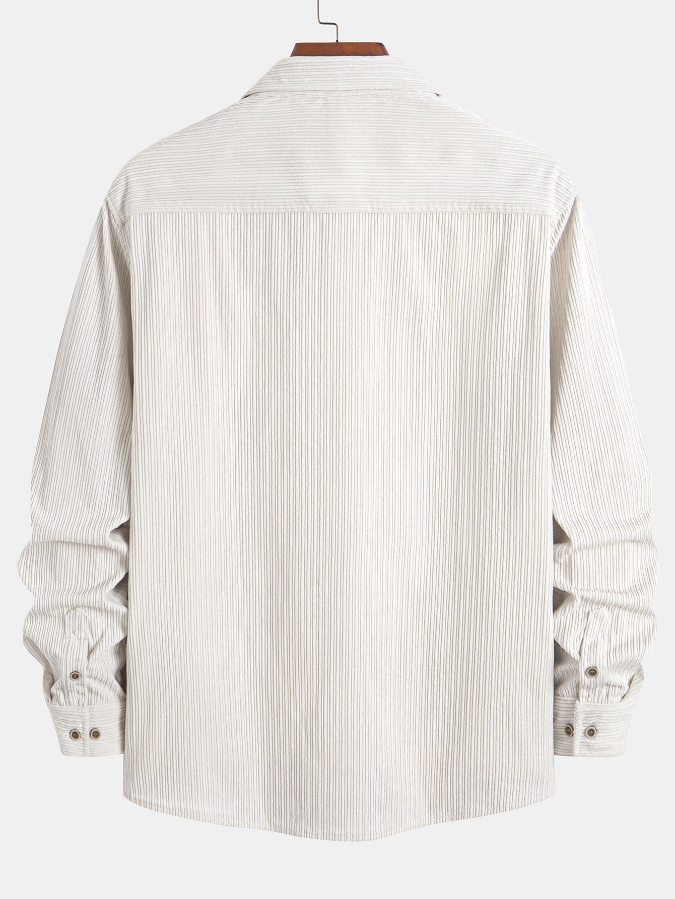Langärmliges Cordhemd mit Tasche und Knopfdetails