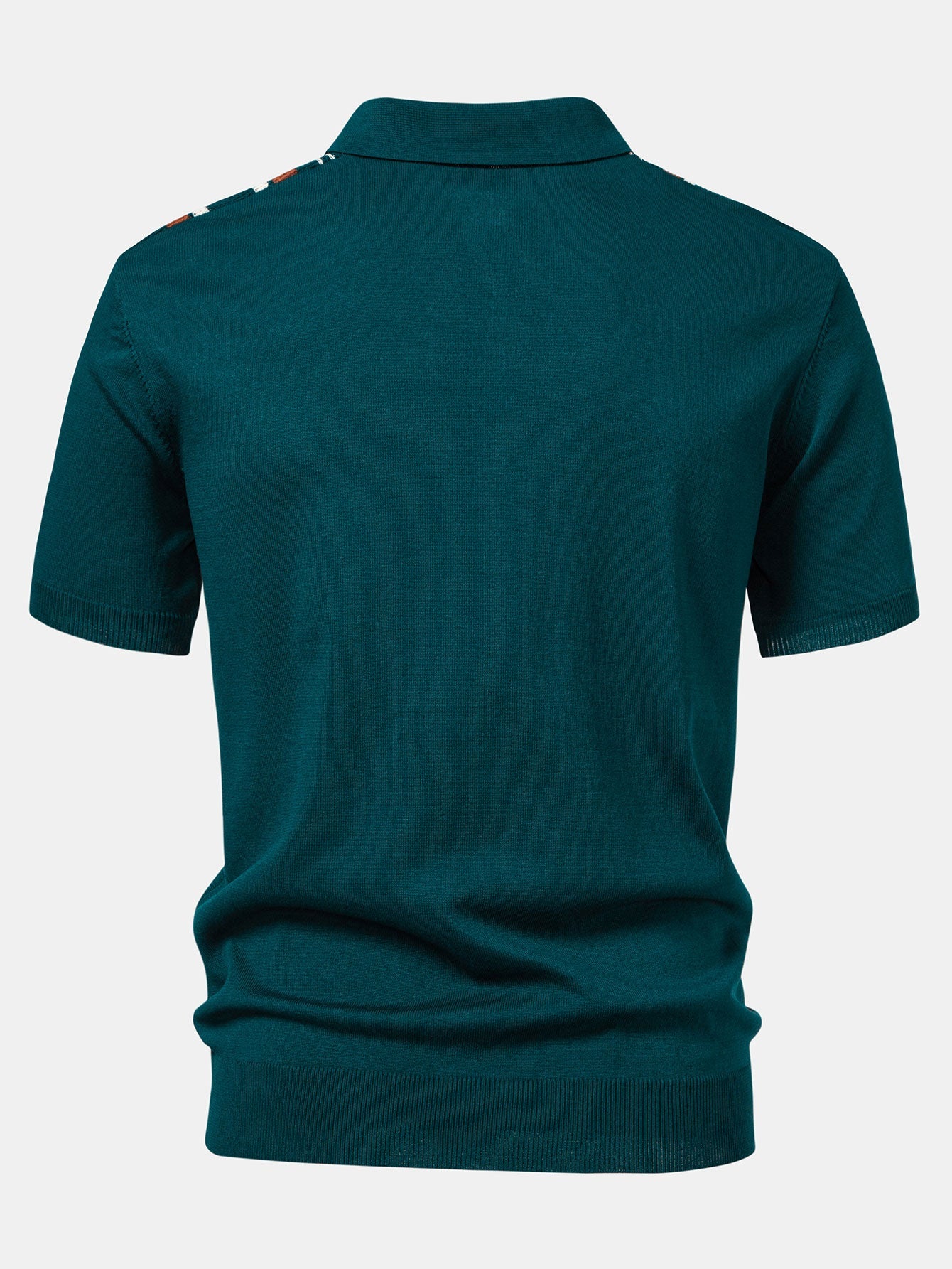 Gestreiftes Strick-Poloshirt mit Reißverschluss und gerade geschnittene Ripp-Hose