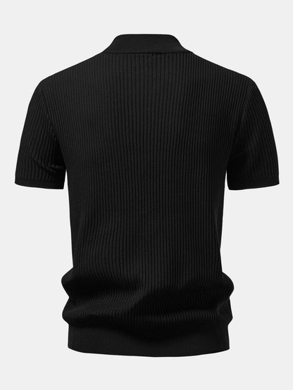 Rippstrick Rollkragen Pullover T-Shirt