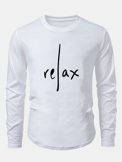 Relaxed Print Baumwolle Arc Saum T-Shirt