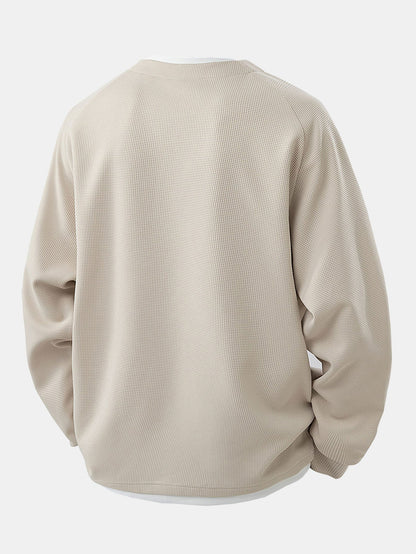 Raglanärmel 2 in 1 Waffel-T-Shirt