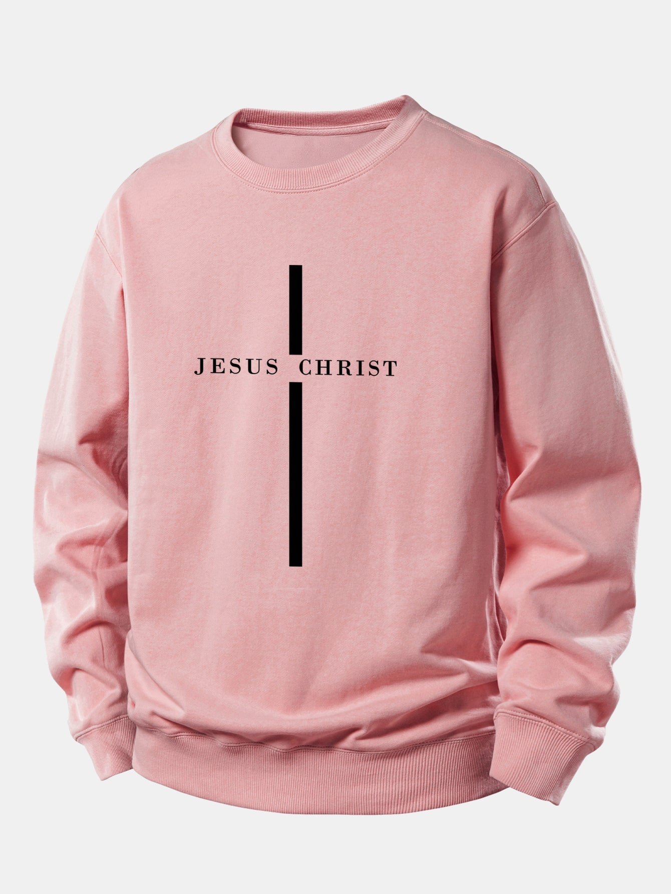 Jesus Christ Streifenmuster Locker sitzendes Sweatshirt