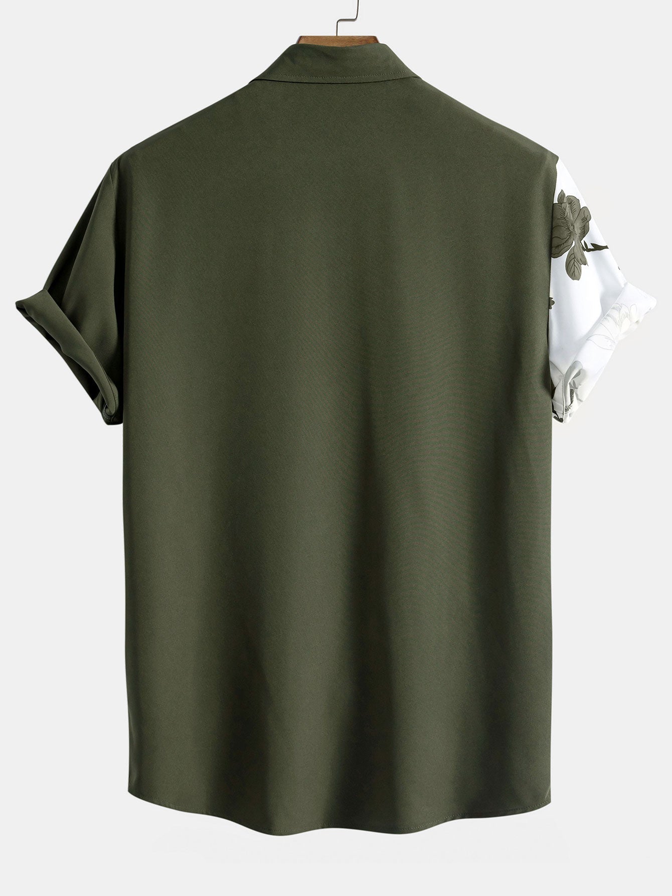 Blumenmuster-Patchwork-Hemd mit Knöpfen