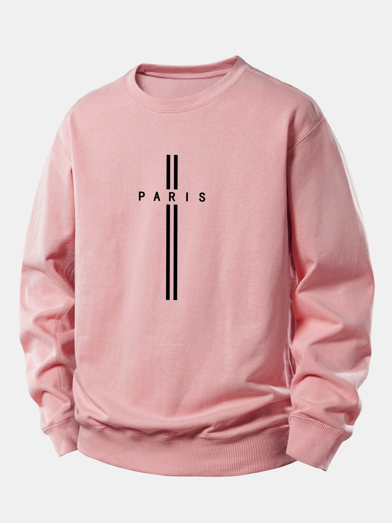 Locker sitzendes Sweatshirt mit Paris-Streifenmuster