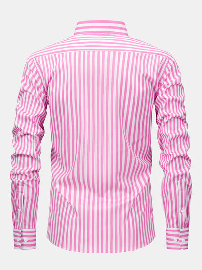 Gestreiftes Langarmhemd mit Knopfverschluss