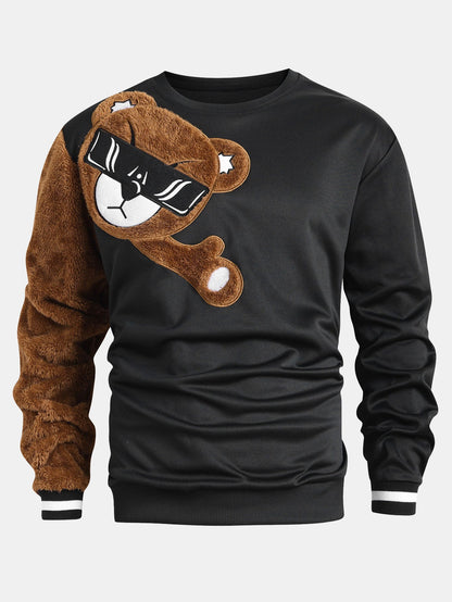 Teddy Bear Sonnenbrillen Rundhalsausschnitt Sweatshirt
