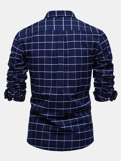 Cowboy Stickerei Baumwolle Kariertes Hemd mit Knöpfen