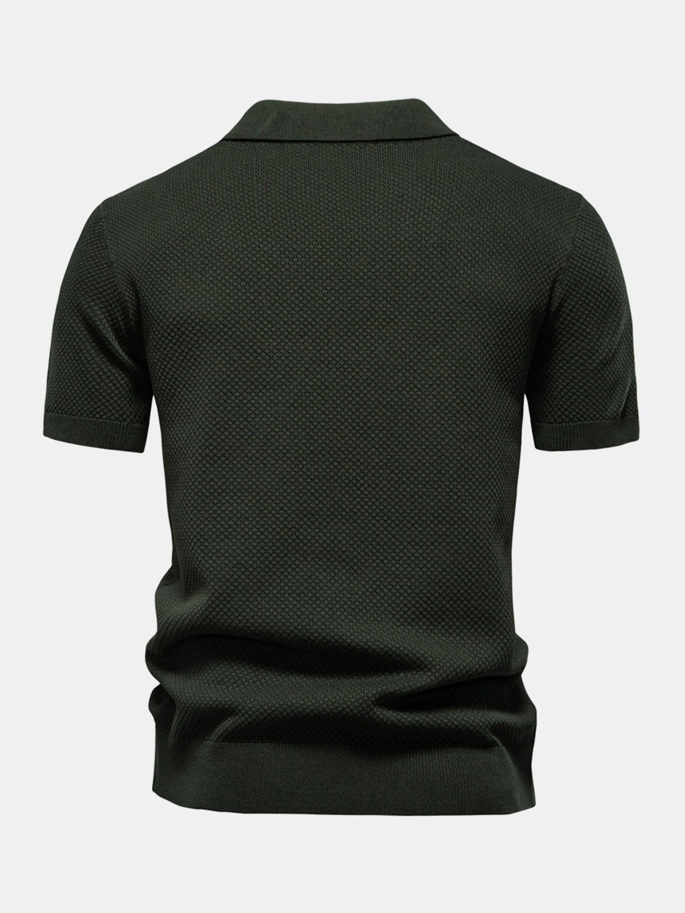 V-Neck Pineapple Pattern Knit Polo