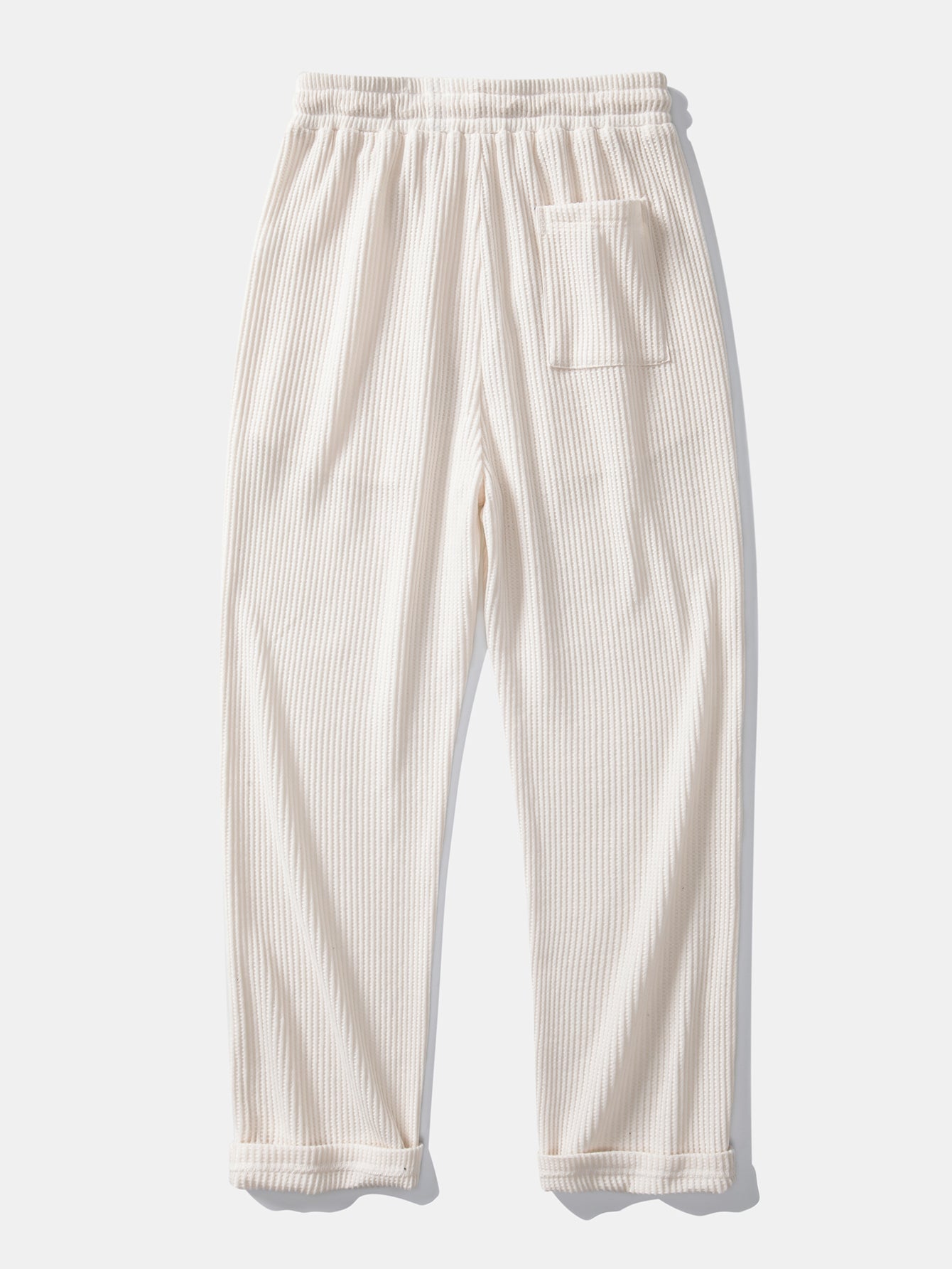 Langärmliges Waffel-Poloshirt und Waffel-Hose mit Kordelzug