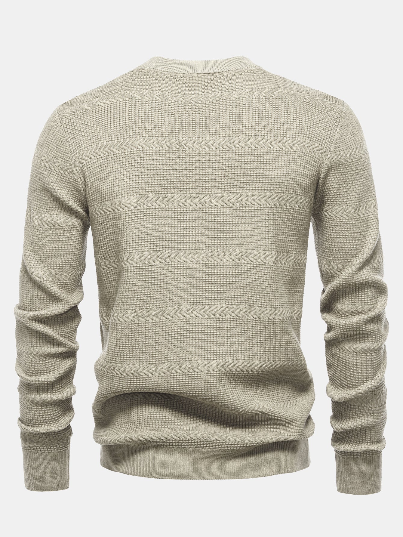 Geometrischer Jacquard Rundhals Sweater