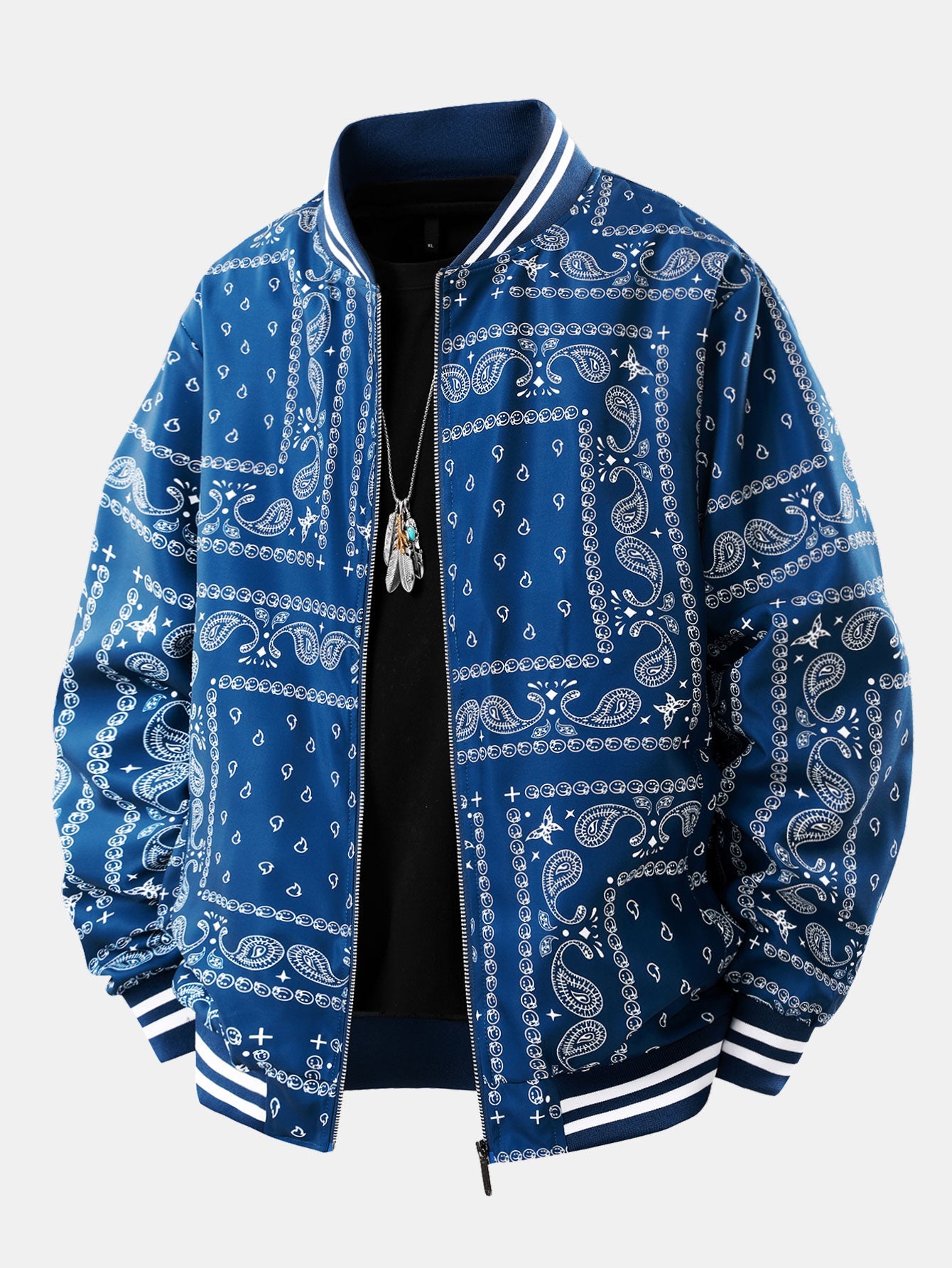 Paisley-Muster Baseballjacke