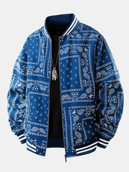 Paisley-Muster Baseballjacke