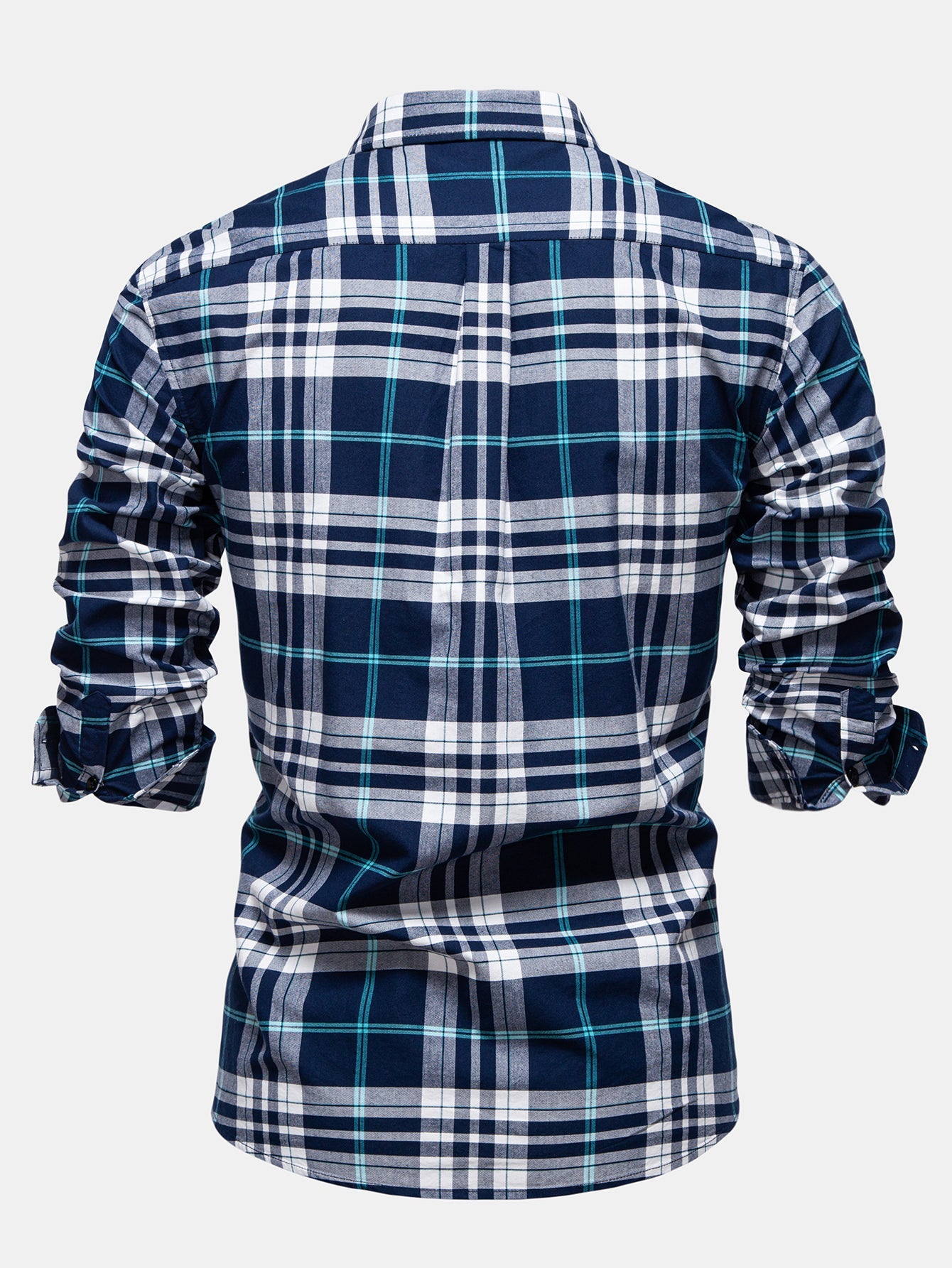 Gesticktes Cowboy-Hemd aus Baumwolle mit Karomuster und Knöpfen