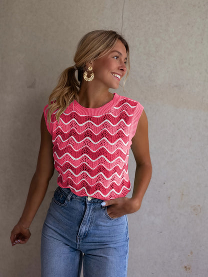 ADELBURG I ÄRMELLOSES ZOPFSTRICK-TOP