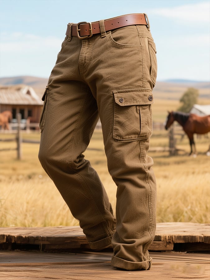 Herren Retro Multi-Pocket Casual Arbeitshose
