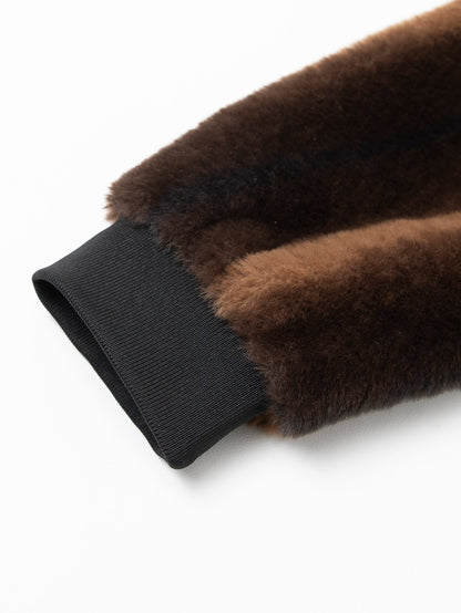 Kunstpelz-Reißverschlussjacke