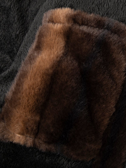 Kunstpelz-Reißverschlussjacke